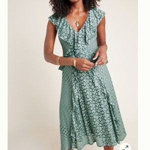 NWT Anthropologie Antoinette Ruffled Midi Dress 2